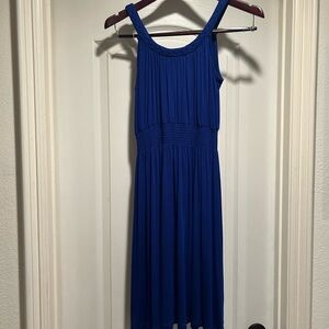 Sleeveless Petite Vacation Blue Dress Cocktail from Pool to Dinner Petite